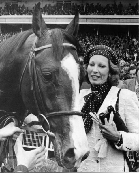 The Begum Aga Khan with Shergar after his victory in the Irish Sweeps Derby at the Curragh on June 29th, 1981. File photograph: 